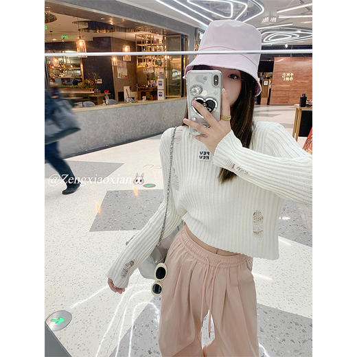 <曾小咸推荐>4.2现货秒杀 ！微信超特价！韩系2破洞针织衫 日常119.99 立减70 秒杀49.99！！ 商品图3