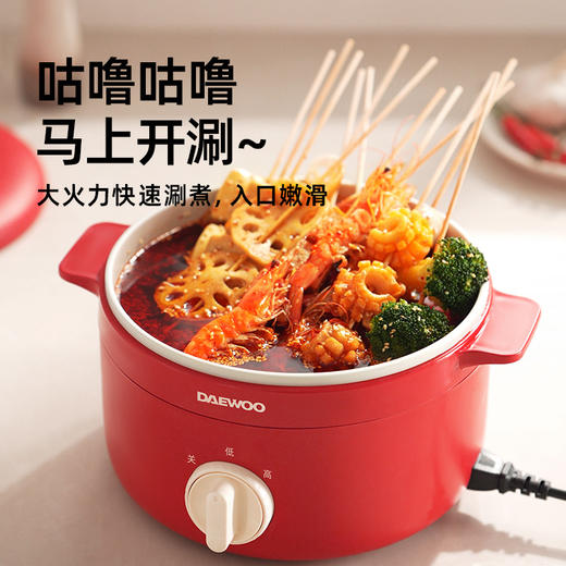 【高颜值网红多功能锅】大宇多功能电火锅S29 不粘锅内胆 大火力快速涮煮 煮煎焖涮炒炖 一锅多用 2.6L/4L两种容量可选 商品图0