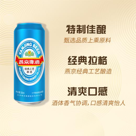 燕京啤酒 11度特制精品蓝听啤酒 500ml*12听 商品图4