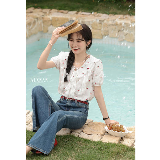 鹿向南「微风情书」印花T恤 商品图3