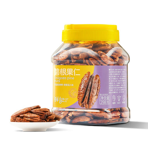 【鲜记】 碧根果仁（奶油味） 298g 多巴胺罐装 商品图4