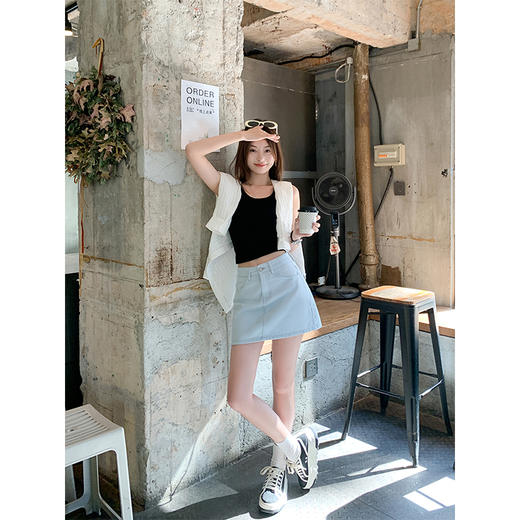 <曾小咸推荐>4.7现货秒杀 ！微信超特价！a字牛仔半身裙 日常169.99 立减90 秒杀79.99！！ 商品图3