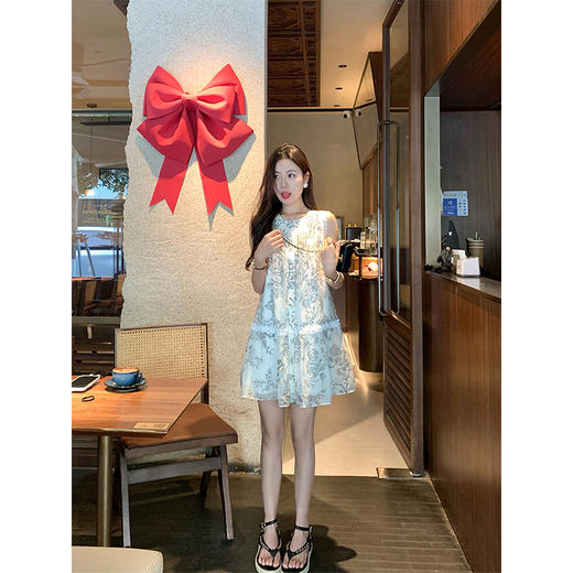 <曾小咸推荐>3.28现货秒杀 ！微信超特价！水墨画印花新中式连衣裙 日常219.99 立减130 秒杀89.99！！ 商品图2