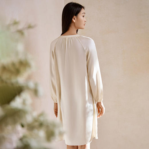 花影玉簪】金三塔新品重磅真丝睡衣女100%桑蚕丝印花睡裙家居服   YSFFA302 商品图3