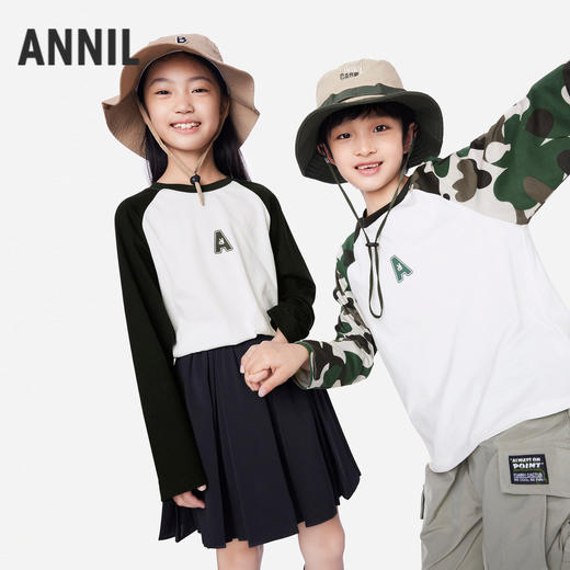 男女童圆领长袖T恤春季新款安奈儿童装EM511179 商品图2