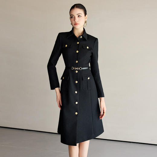 IWY/气质轻奢黑色西装裙女新款绑带长裙正式场合职业连衣裙Q1280 商品图2