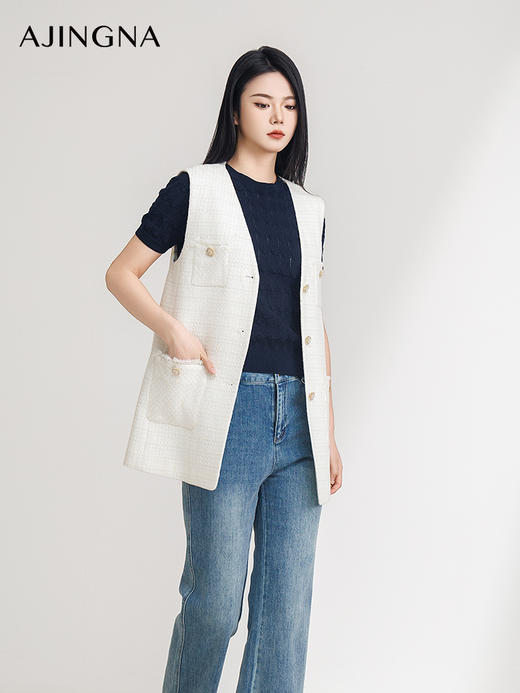 【商场同款】阿菁娜2025春季新款宽松小香风马甲A30C103003 商品图2