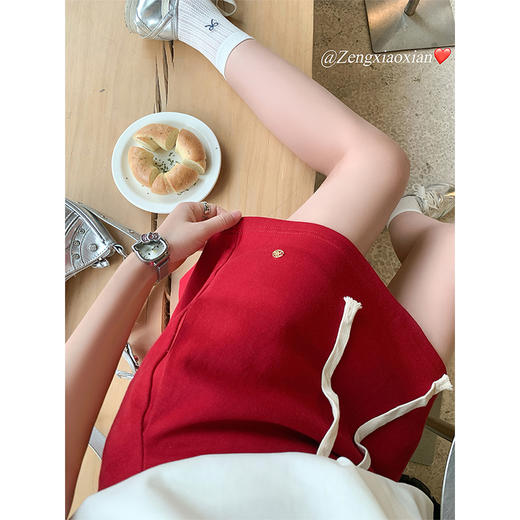 <曾小咸推荐>韩系休闲红色半身裙短裙 商品图0
