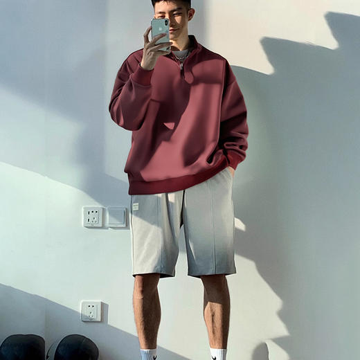 斯辰唯佳半高领拉链情侣卫衣A72-8902 商品图2