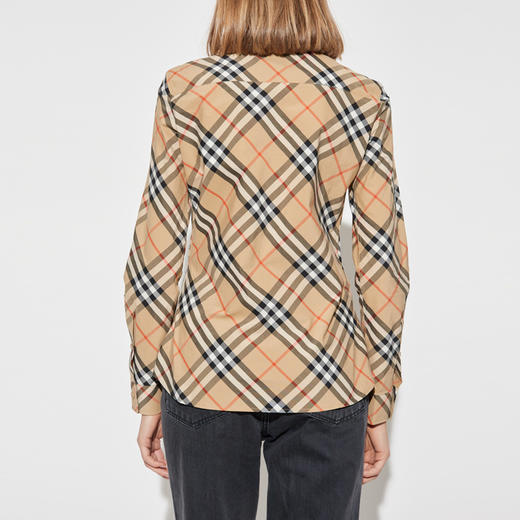 BURBERRY 巴宝莉 女士棉质格纹长袖衬衫 格子 8106163 B9368 商品图2