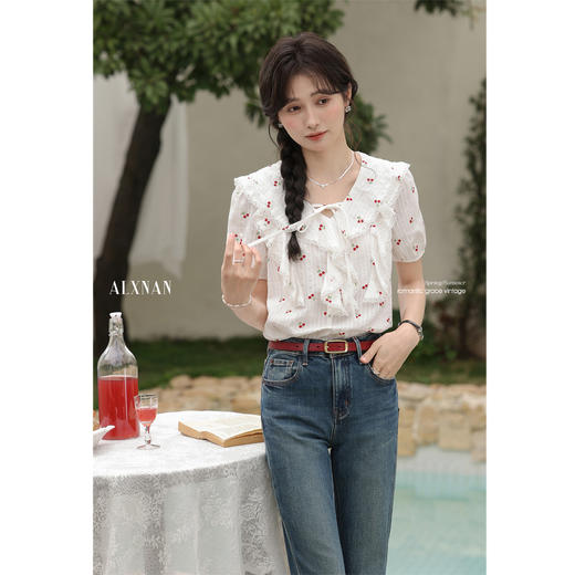 鹿向南「微风情书」印花T恤 商品图1