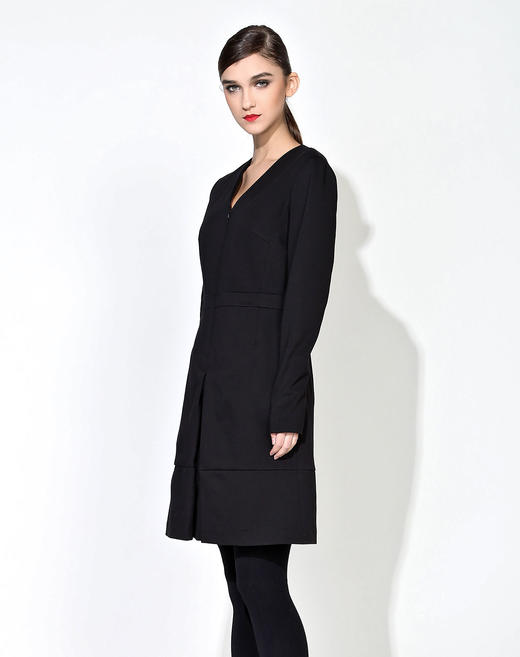 4893915746974 EQ:IQ 黑色V领拉链长袖连衣裙 商品图2