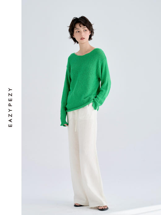 2025SS 长绒棉特种纱线宽松针织衫 商品图2