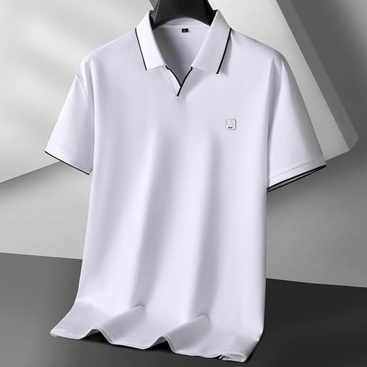 【棉质】【DK】大依优型大码短袖POLO衫小V领胖子宽松大码剪刀领棉质半袖体恤打底衫男加大 商品图0