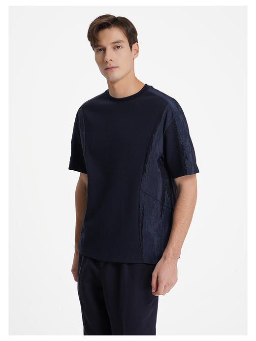 callisto桑葚蓝拼接面料T恤 商品图3