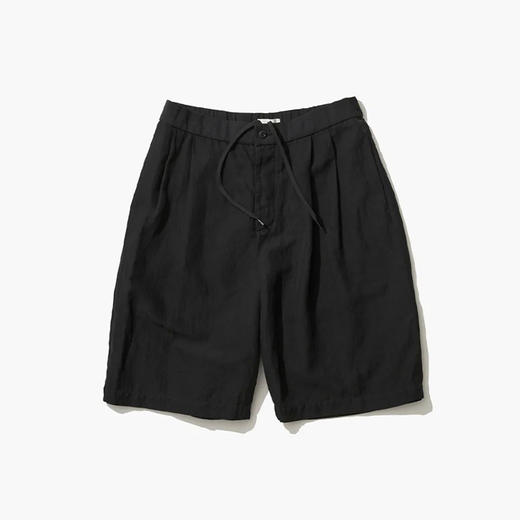 ATON COTTON LINEN VOILE TWO TUCKED 棉麻混纺系带宽松短裤 商品图4