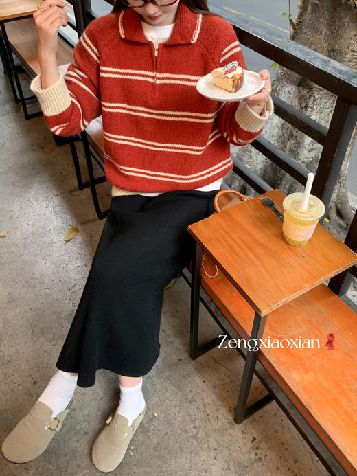 【149元任选2件】 现货！3色直筒开叉毛织加绒半身裙 商品图3