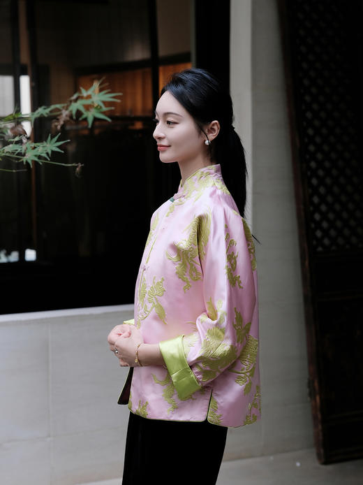 盛唐牡丹| 繁花似锦真丝加密缎手推绣外套(限量款-售完不补) 商品图4