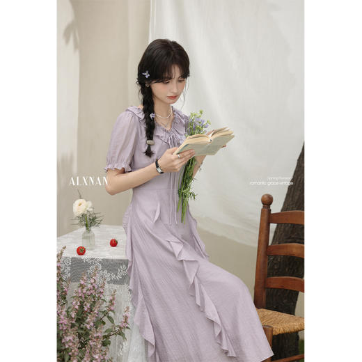 【6折秒杀】鹿向南「紫霞织梦」连衣裙L53520 商品图1