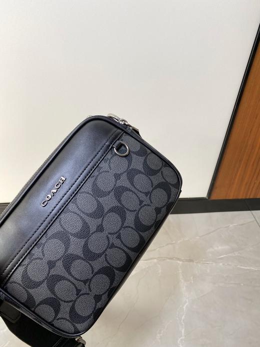 男士单肩相机斜挎包老花邮差包时尚手机腰包男款 商品图9