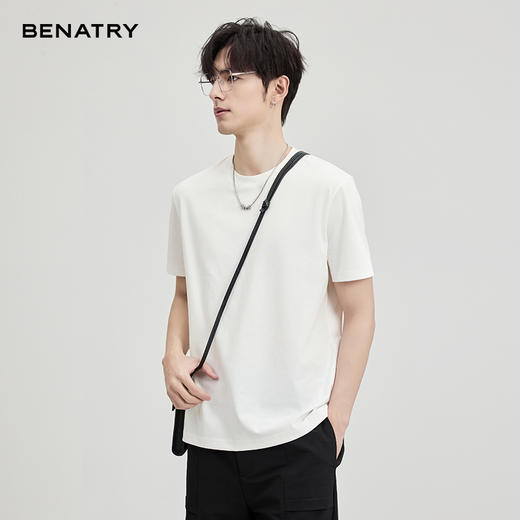 贝纳川春夏季纯色圆领短袖T恤ECF114112 商品图1