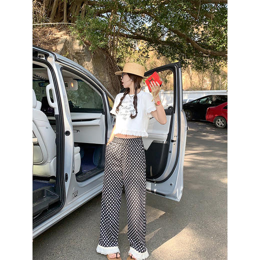 【129元任选2件】现货！花边拼接碎花休闲裤 商品图3