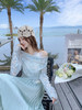 张心子【天菜美女】春夏防晒纯欲风拼接挂脖小衫上衣 U2502031 商品缩略图5