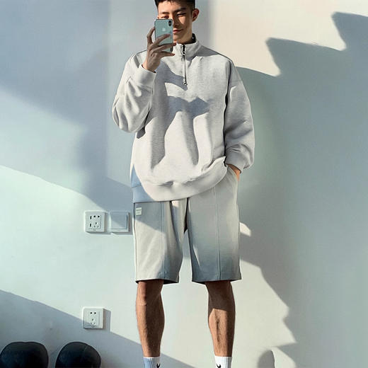 斯辰唯佳半高领拉链情侣卫衣A72-8902 商品图5