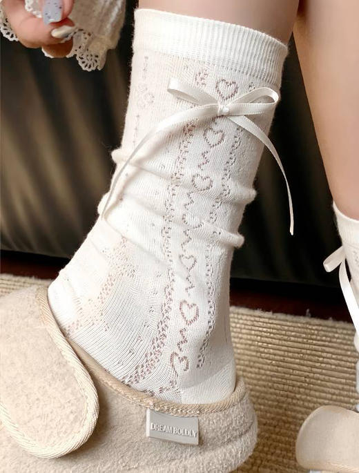 蝴蝶结镂空袜4双（b锁 商品图3