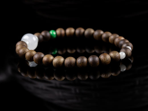 XY0043原创DIY沉香翡翠单圈手串6.3mm 商品图6