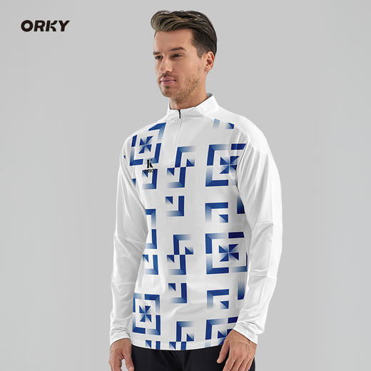 ORKY沃恺秋冬长袖足球训练服套装男定制半拉链修身套头衫运动外套 商品图1