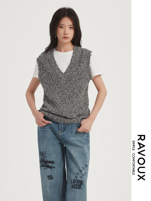 271219907灰色亮片马甲 商品图0