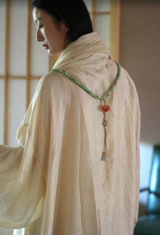 清代老翡翠红玛瑙蝙蝠念珠 商品图5