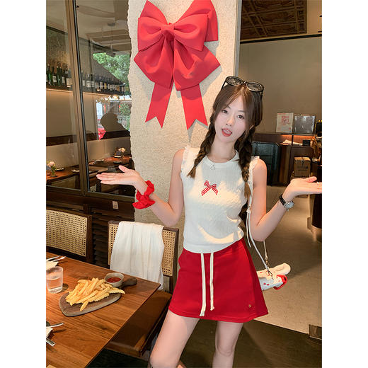 <曾小咸推荐>韩系休闲红色半身裙短裙 商品图3