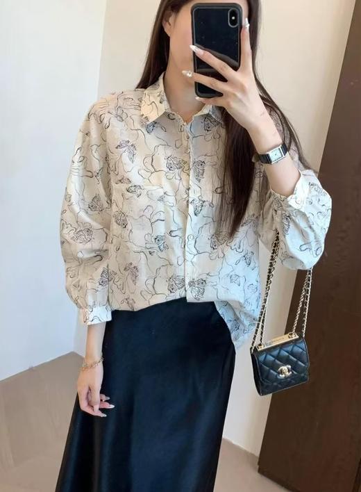 天丝轻盈飘逸蝴蝶衬衫！2025印花定制蝴蝶衬衫！ 商品图0