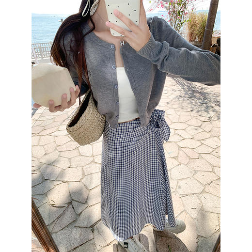 <曾小咸推荐>绑带格子半身裙 日常159.99/件 立减70 秒杀89.99/件！！ 商品图2
