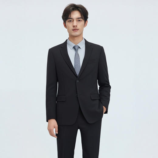圣得西高级极简西装男套装2025春季新款婚礼伴郎商务面试西服套装2512928012A 商品图1