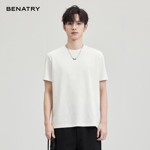 贝纳川春夏季纯色圆领短袖T恤ECF114112 商品图3