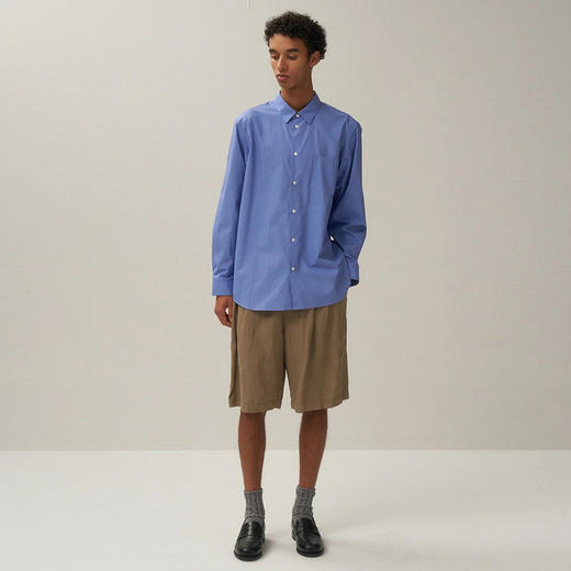 ATON COTTON LINEN VOILE TWO TUCKED 棉麻混纺系带宽松短裤 商品图2