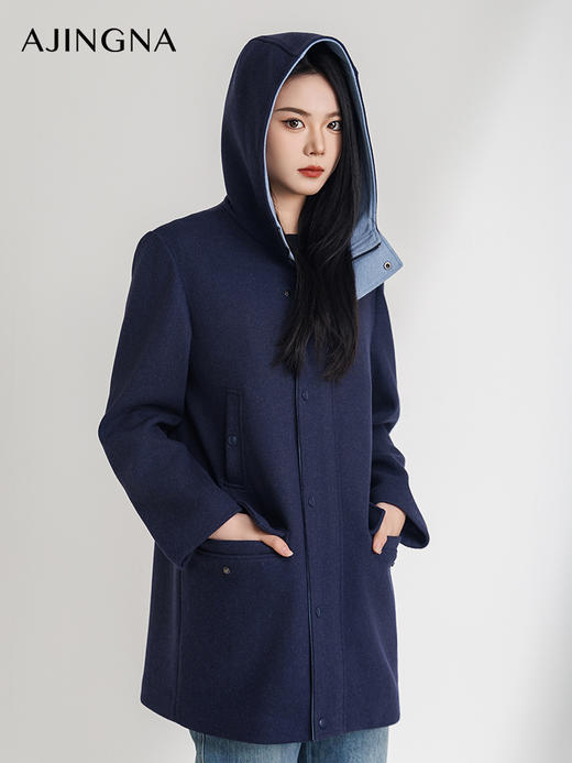 【商场同款】阿菁娜连帽派克大衣外套A30C107028 商品图3