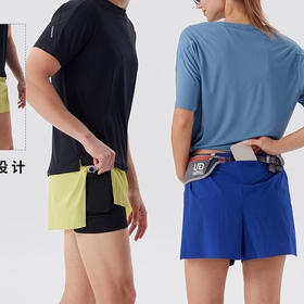 跃牌【跃LEAP-ACTIVE】 弹力紧身双层健身跑步训练篮球马拉松三分短裤H51191