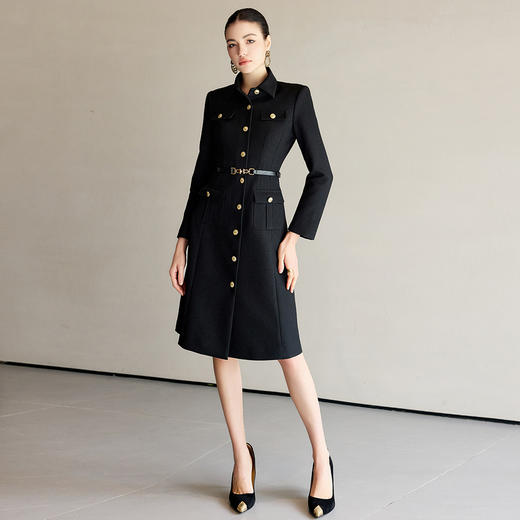 IWY/气质轻奢黑色西装裙女新款绑带长裙正式场合职业连衣裙Q1280 商品图1