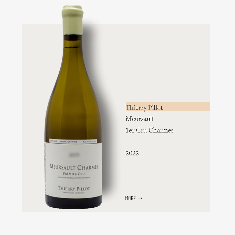 Thierry Pillot Meursault 1er Cru Charmes 2022蒂埃里皮洛酒庄默尔索一级园夏尔姆干白2022