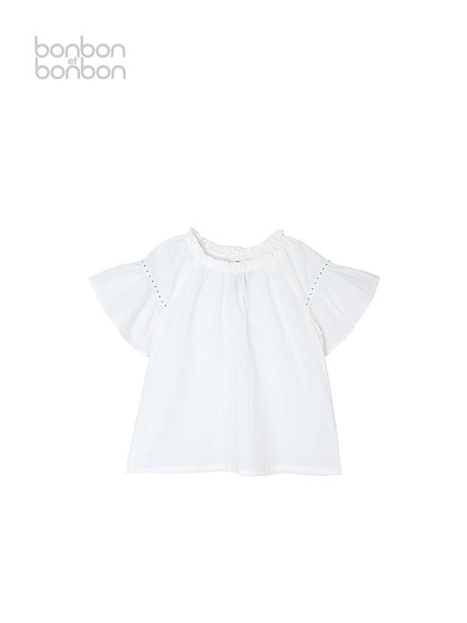 绣边曲芽手工点点上衣 商品图1