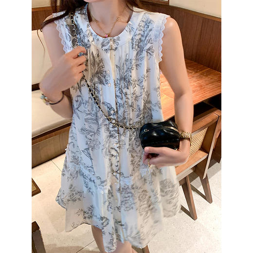 <曾小咸推荐>3.28现货秒杀 ！微信超特价！水墨画印花新中式连衣裙 日常219.99 立减130 秒杀89.99！！ 商品图1