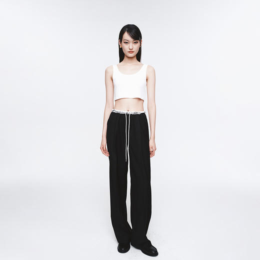 HERLIAN 2025年春季女士花边装饰抽绳长裤 商品图1