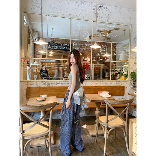 【149元任选2件】最后一波现货！藏蓝格子休闲工装裤 商品图4