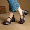 【预售5天】上脚舒适轻底Q弹牛皮圆头厚底一字带玛丽珍鞋MLD&AM919 商品缩略图3