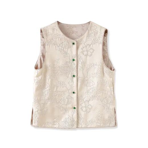 【高货wl】全新升级【铂金会员339/天猫459/差价120】(01320) 洛诗琳时尚高级感亮丝刺绣女马甲国风新中式上衣外套款 商品图4