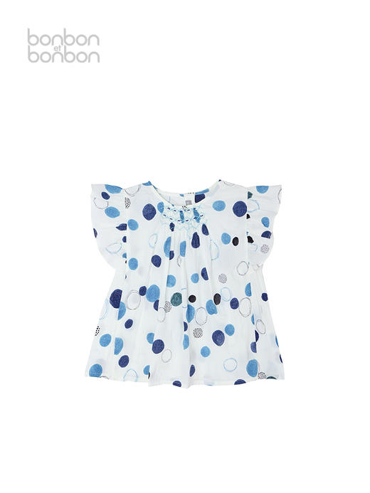 俏皮波点小飞袖上衣 商品图0